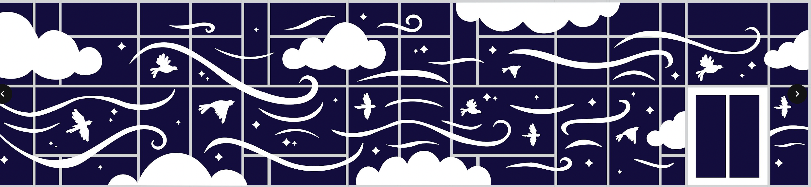This is a graphic of proposed decals that would go on the windows of a Boise library to prevent birds flying into the windows. 